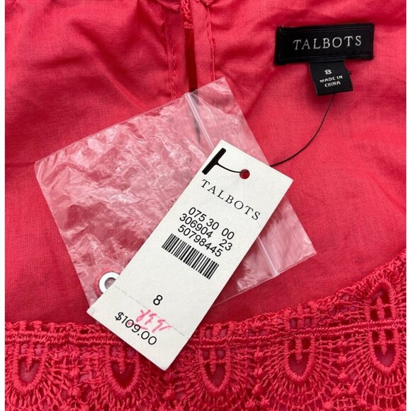 Talbots Orange Fringed Lace Sleeveless Side Zip  Back Button Shell NWT Size 8 - Picture 8 of 12